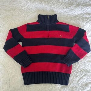 Like New! Ralph Lauren quarter zip sweater. Boys size 5. Blue & Red